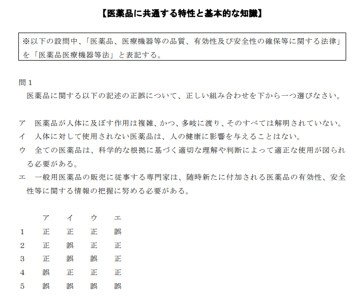 登録販売者試験R6九州１章の１