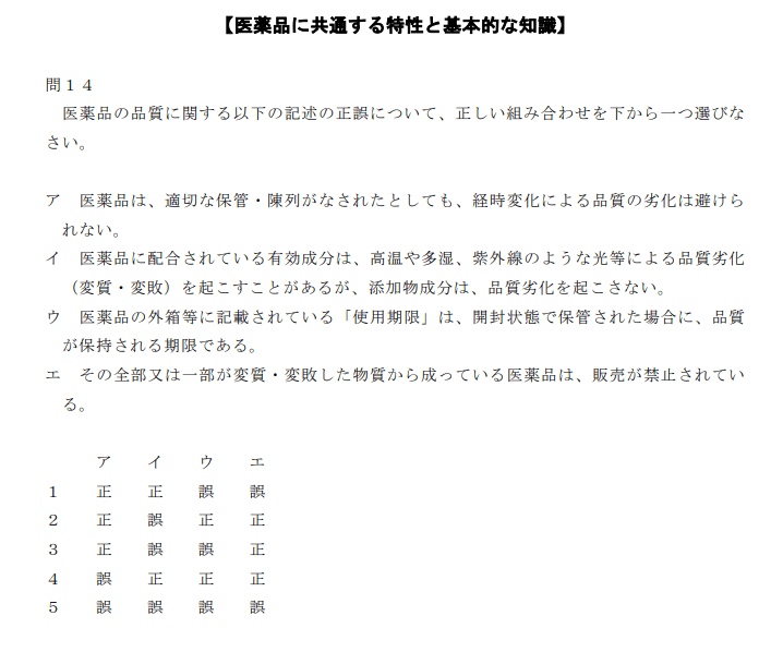 登録販売者試験R6第1章の１４