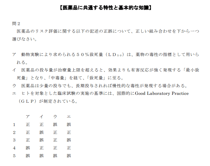 登録販売者試験R6第1章の２