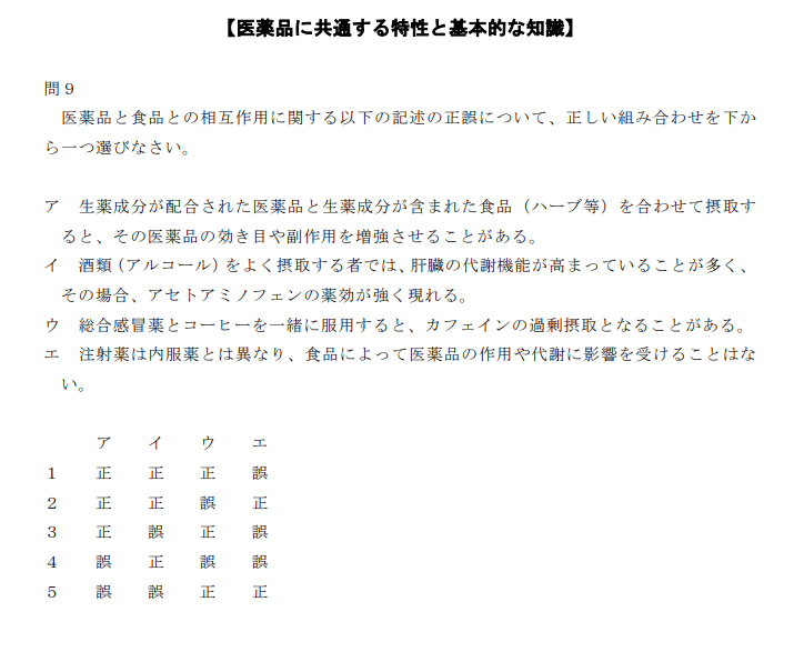 登録販売者試験R6第1章の９